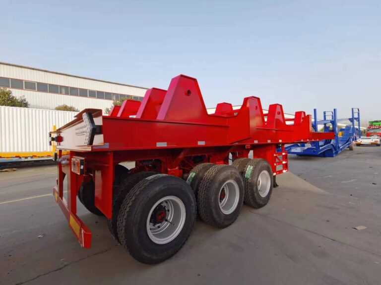 Shipping of four line eight axle low flatbed semi-trailer to Kuwait