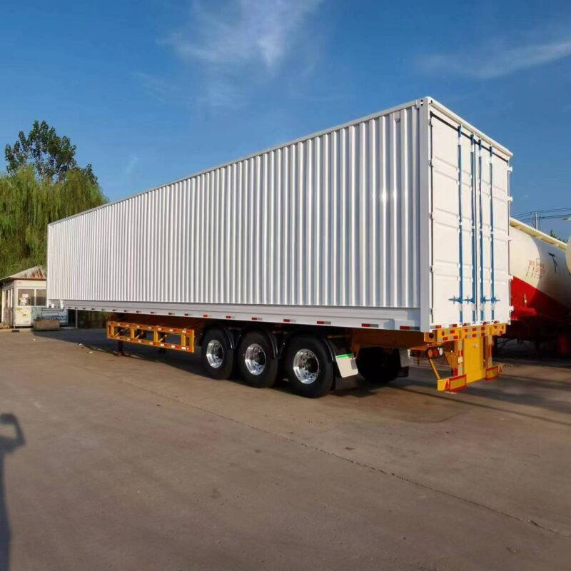 Logistics container transport semi-trailer