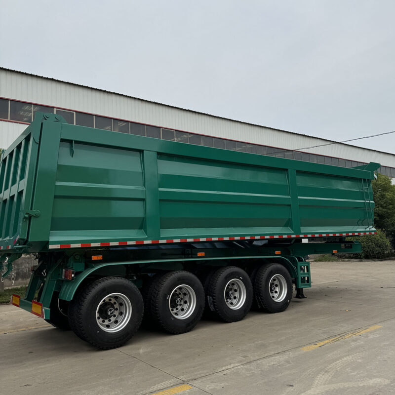 Green rear dump truck