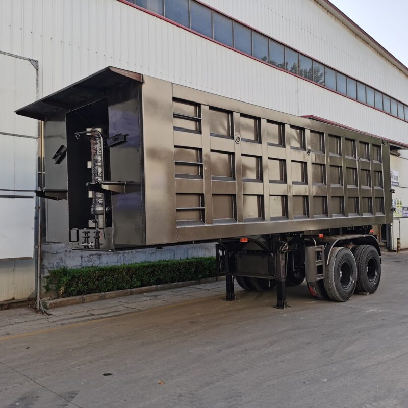 Rear dump semi-trailer